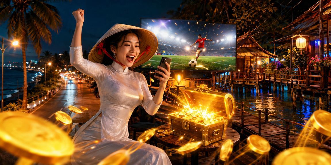 Bờ biển Mũi Né với người dùng kiểm tra ứng dụng cá cược trên điện thoại